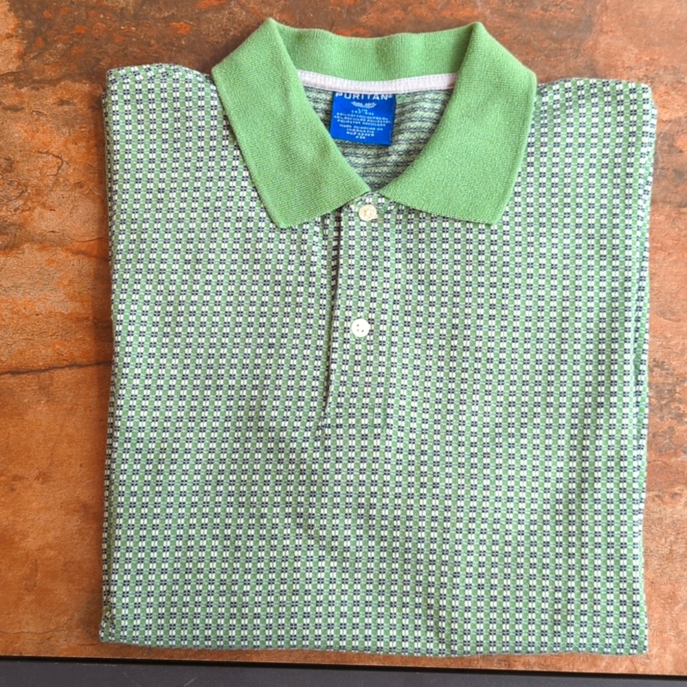 VINTAGE 1980'S PURITAN TURQUOISE  L POLO SHIRT MEN